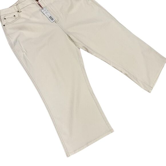 Frances Valentine Sally Jean in Oyster White Cream Wide-Leg Pants Size 18 - Picture 5 of 10